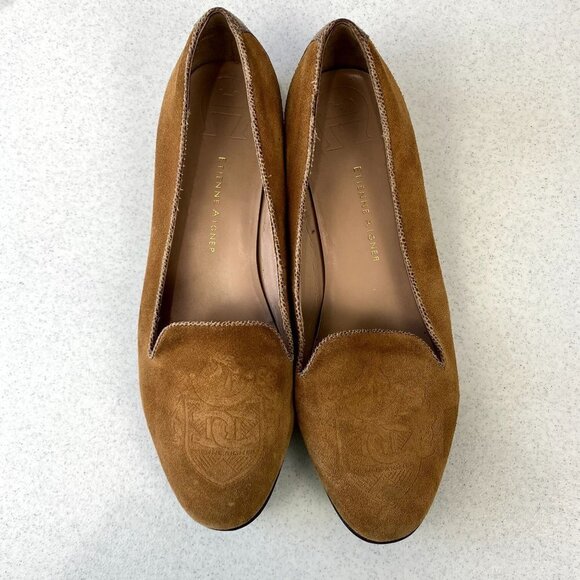 Etienne Aigner Tan Leather Suede Loafers 9 - Picture 4 of 12